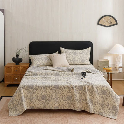 Ownkoti Vintage Cotton Triple-Layer Gauze Jacquard Quilt Blanket - image 2