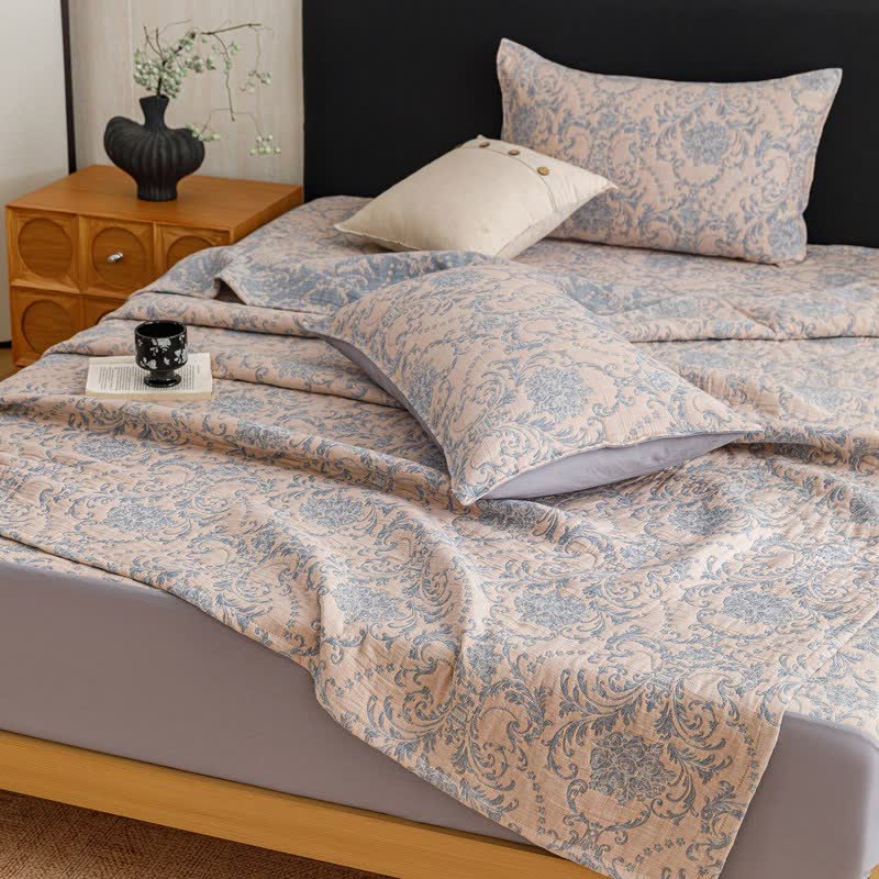 Ownkoti Vintage Cotton Triple-Layer Gauze Jacquard Quilt Blanket - image 11