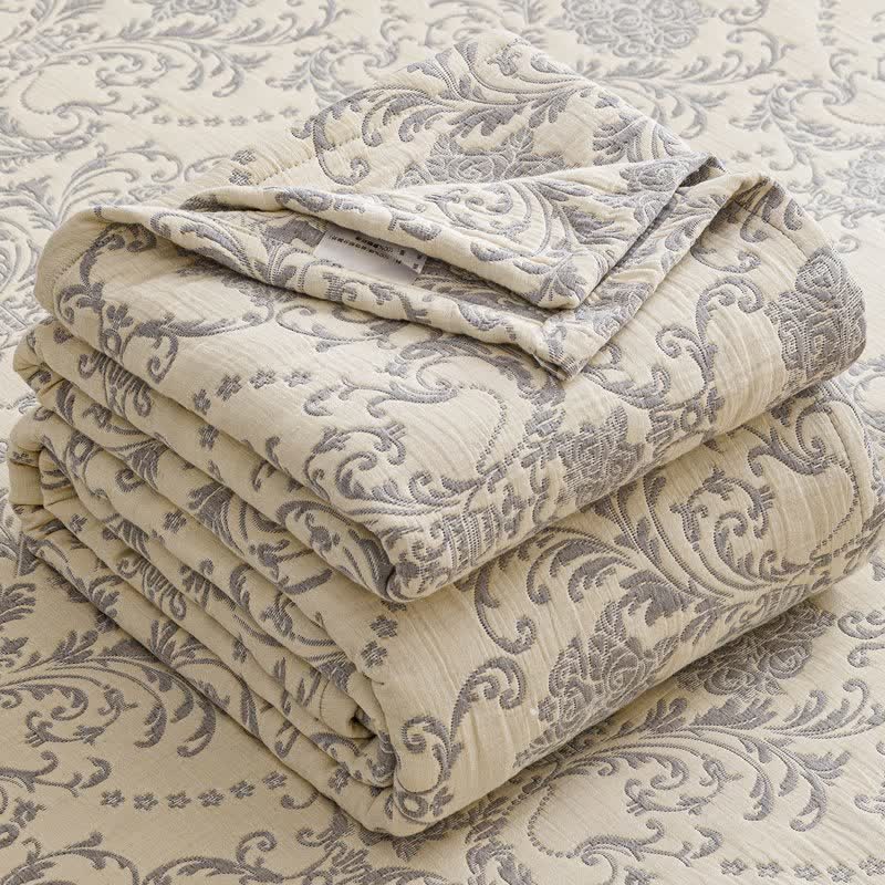 Ownkoti Vintage Cotton Triple-Layer Gauze Jacquard Quilt Blanket - image 6