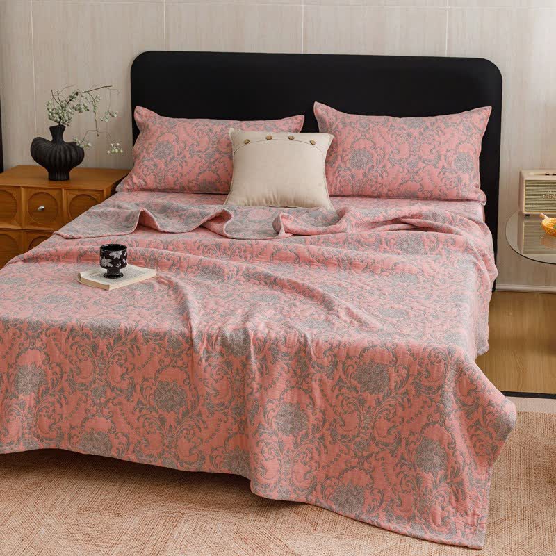 Ownkoti Vintage Cotton Triple-Layer Gauze Jacquard Quilt Blanket - image 15