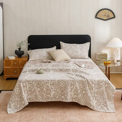 Ownkoti Retro Cotton Triple-Layer Gauze Jacquard Quilt Blanket - image 2