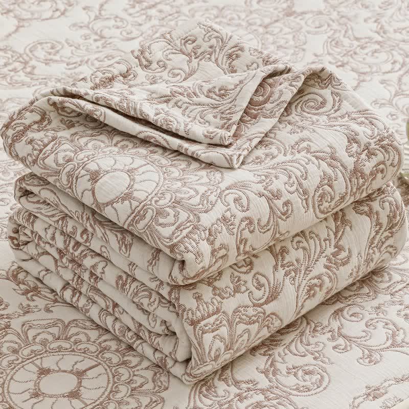 Ownkoti Retro Cotton Triple-Layer Gauze Jacquard Quilt Blanket - image 6