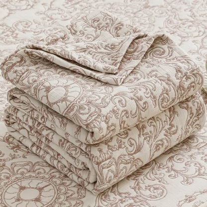 Ownkoti Retro Cotton Triple-Layer Gauze Jacquard Quilt Blanket - image 6