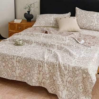 Ownkoti Retro Cotton Triple-Layer Gauze Jacquard Quilt Blanket - image 1