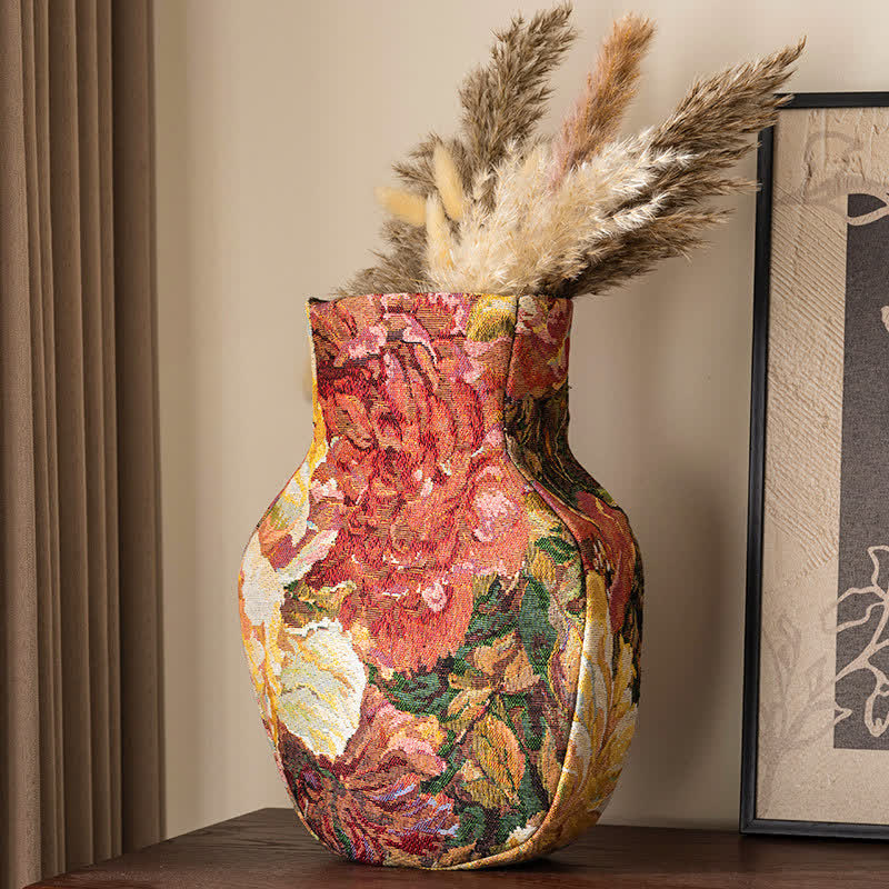Ownkoti Garden Artistic Fabric Vase Tabletop Ornament - Coral Pink - 3"W x 8"L x 12"H - image 3
