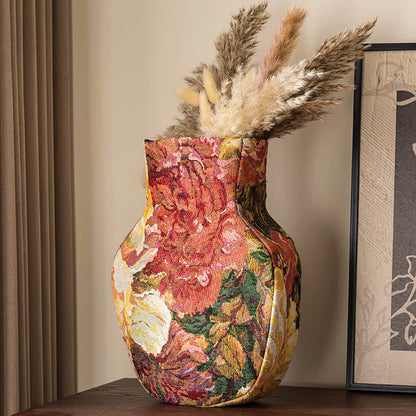 Ownkoti Garden Artistic Fabric Vase Tabletop Ornament - Coral Pink - 3"W x 8"L x 12"H - image 3