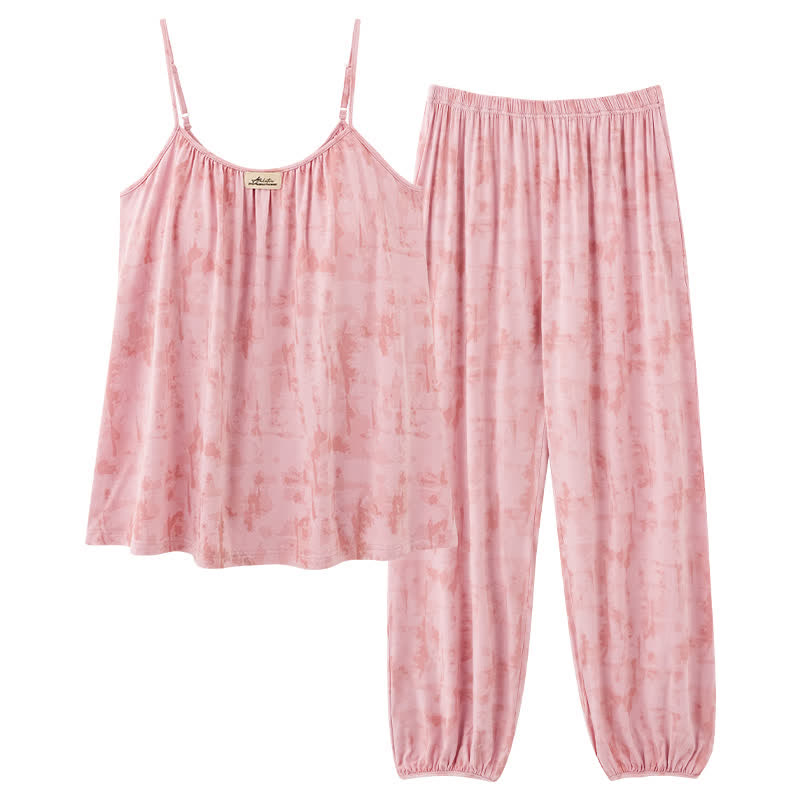 Ownkoti Artistic Watercolor-Inspired Cotton Camisole & Pants Sleepwear - image 10