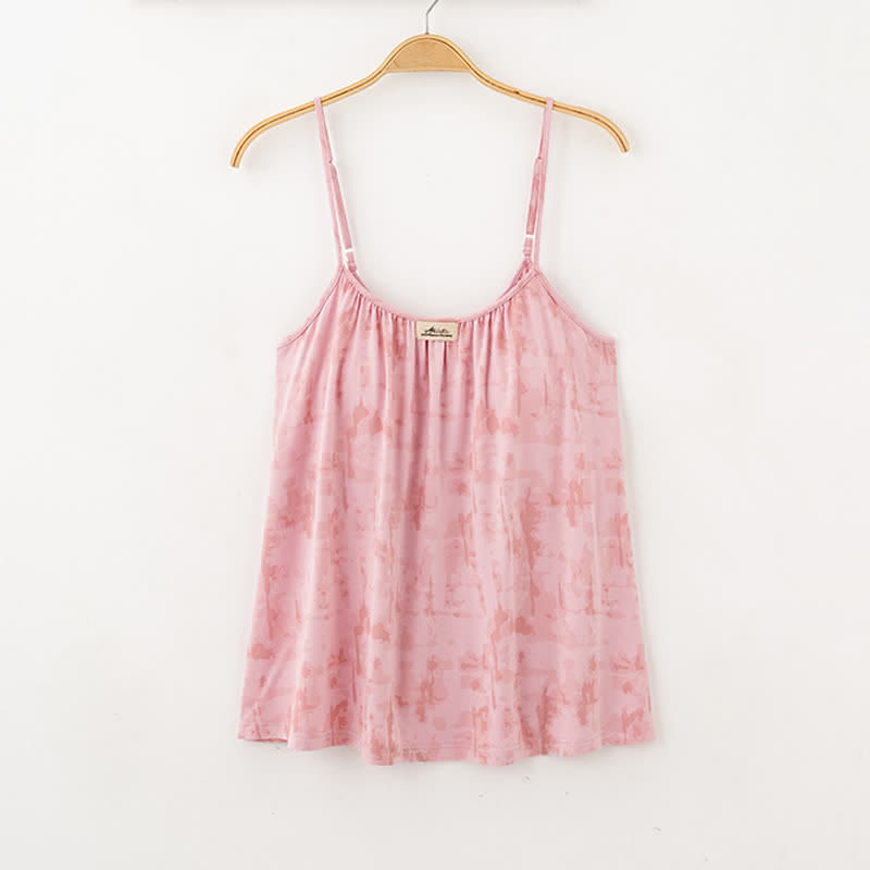 Ownkoti Artistic Watercolor-Inspired Cotton Camisole & Pants Sleepwear - image 2
