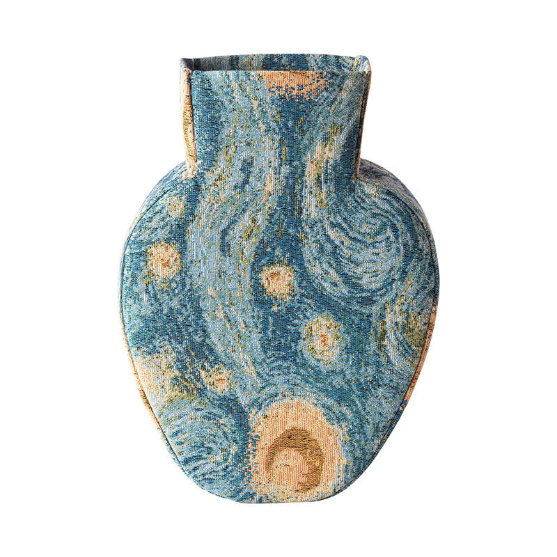 Ownkoti Artistic Fabric-Wrapped Vase for Home Aesthetics - Blue - 3"W x 8"L x 12"H - image 3