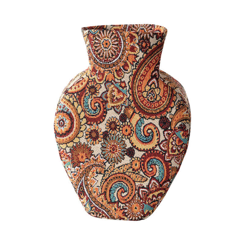 Ownkoti Artistic Fabric-Wrapped Vase for Home Aesthetics - Beige - 3"W x 8"L x 12"H - image 4