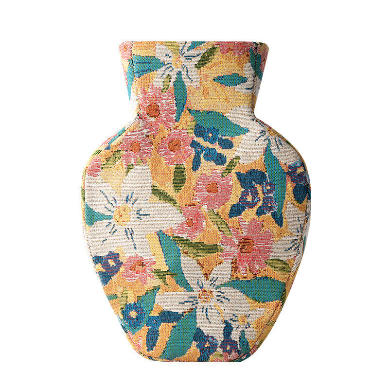Ownkoti Vintage Creative Floral Fabric Wrapped Vase - Yellow - 3"W x 8"L x 12"H - image 6
