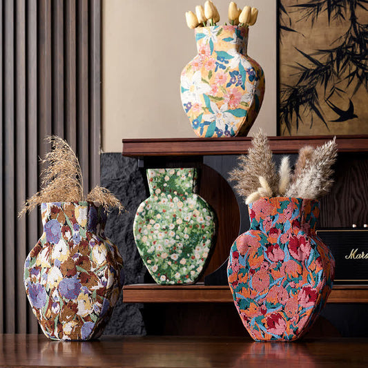 Ownkoti Vintage Creative Floral Fabric Wrapped Vase - image 0