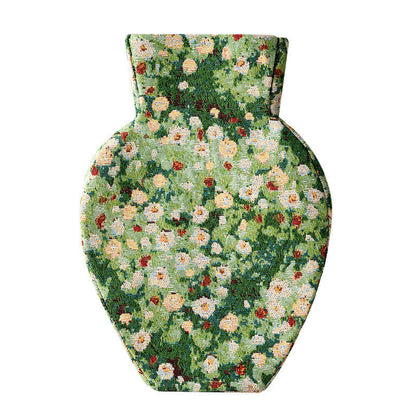Ownkoti Vintage Creative Floral Fabric Wrapped Vase - Green - 3"W x 8"L x 12"H - image 7
