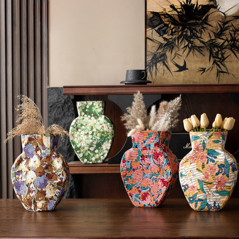 Ownkoti Vintage Creative Floral Fabric Wrapped Vase - image 1