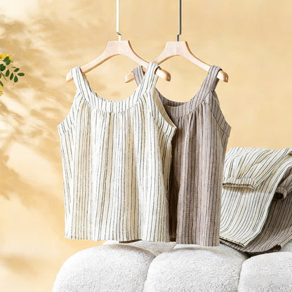 Ownkoti Minimalist Striped Cotton Sleeveless Pajama Set - image 1