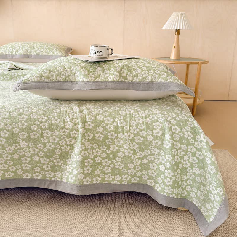 Ownkoti Cotton Cherry Blossom Muslin Quilt Blanket - image 8