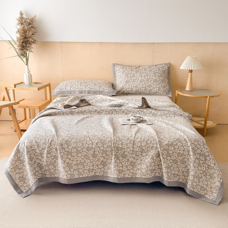 Ownkoti Cotton Cherry Blossom Muslin Quilt Blanket - image 4