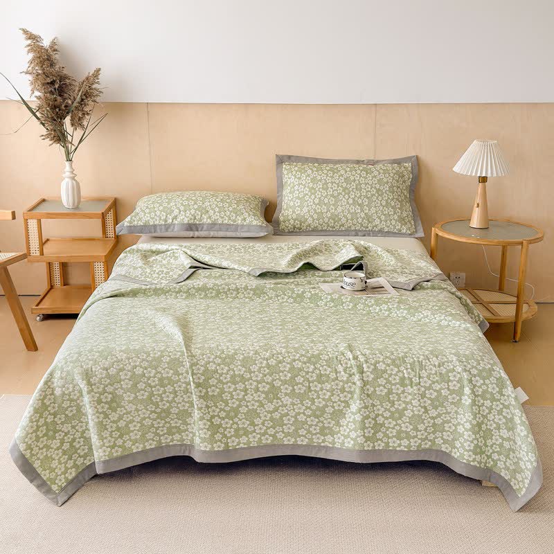 Ownkoti Cotton Cherry Blossom Muslin Quilt Blanket - image 7