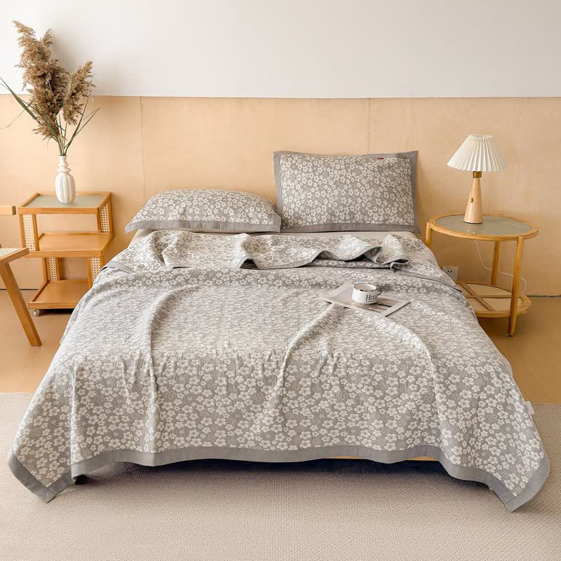 Ownkoti Cotton Cherry Blossom Muslin Quilt Blanket - image 1