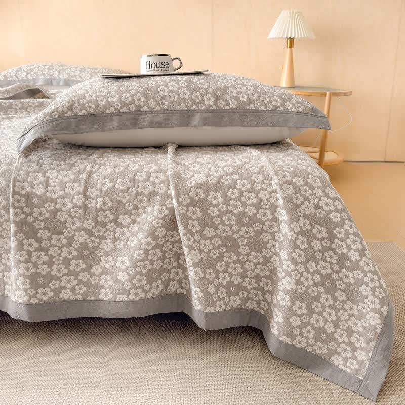 Ownkoti Cotton Cherry Blossom Muslin Quilt Blanket - image 5