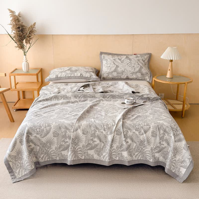 Ownkoti Cotton Jungle Leaf Muslin Quilt Blanket - image 1