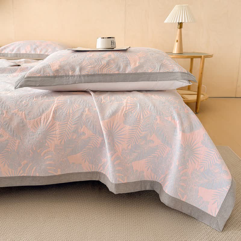 Ownkoti Cotton Jungle Leaf Muslin Quilt Blanket - image 5