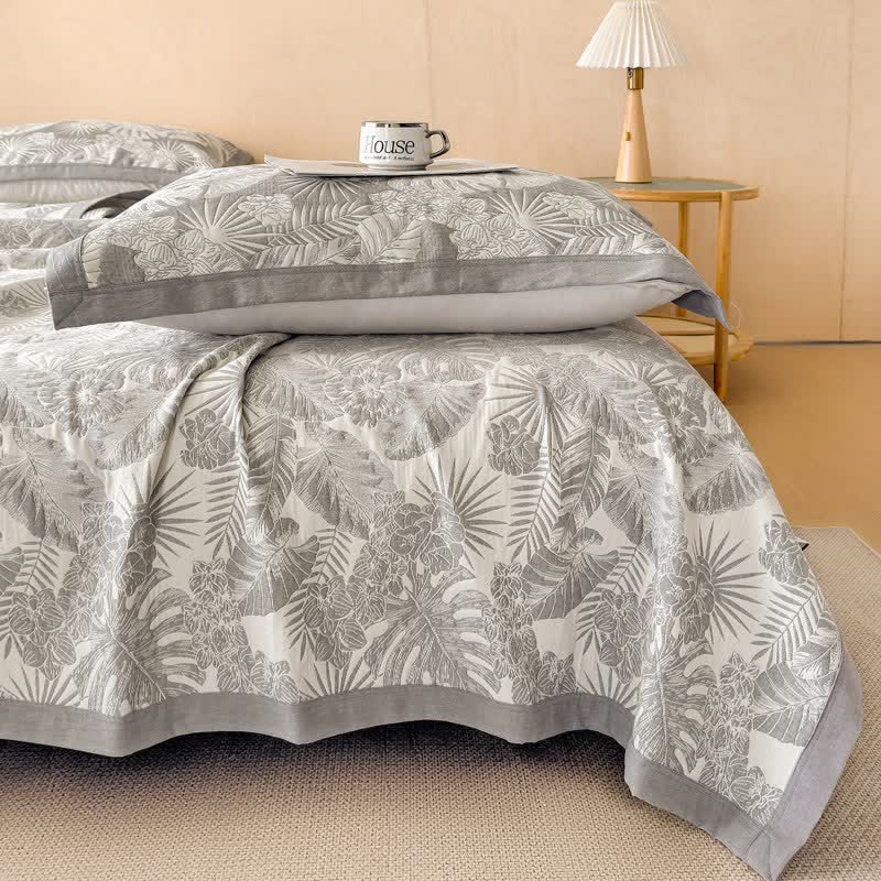 Ownkoti Cotton Jungle Leaf Muslin Quilt Blanket - image 2