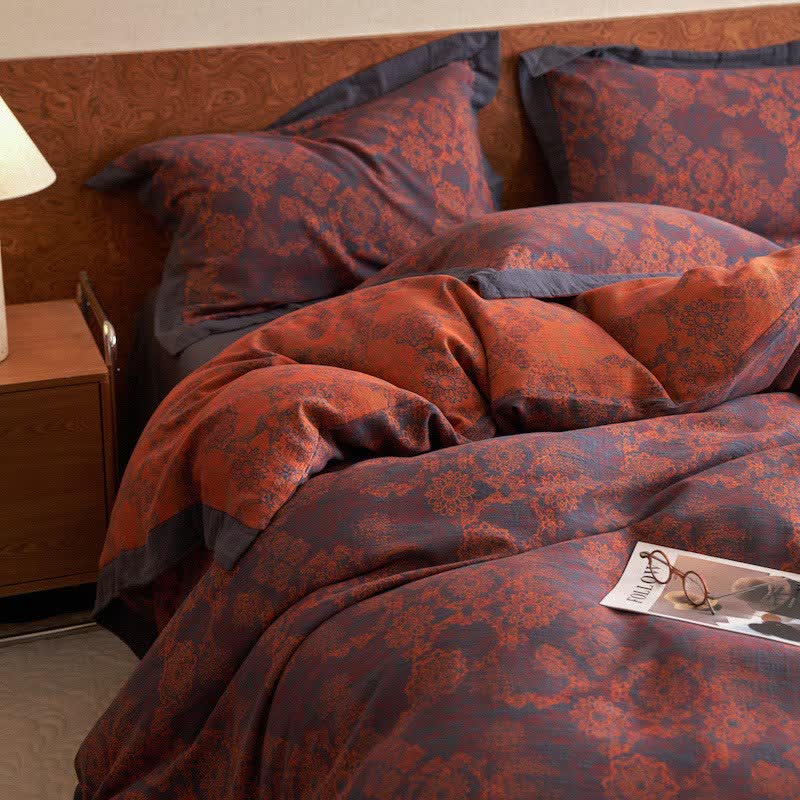 Ownkoti Vintage Floral Cotton Double Gauze Bedding(4PCS) - image 8