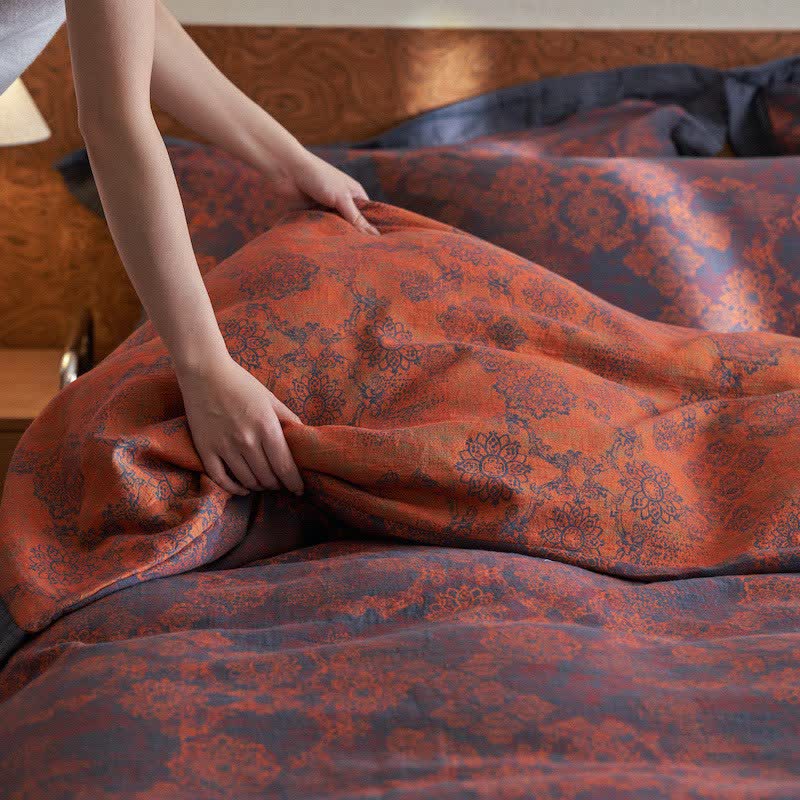 Ownkoti Vintage Floral Cotton Double Gauze Bedding(4PCS) - image 9