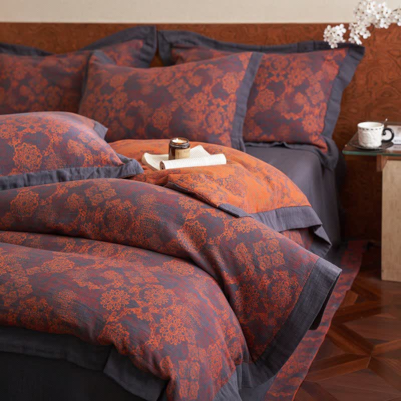 Ownkoti Vintage Floral Cotton Double Gauze Bedding(4PCS) - image 5