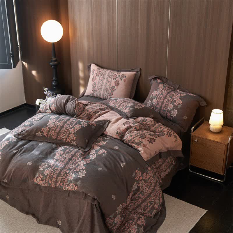 Ownkoti Luxury Floral Cotton Double Gauze Bedding Set(4PCS) - image 3