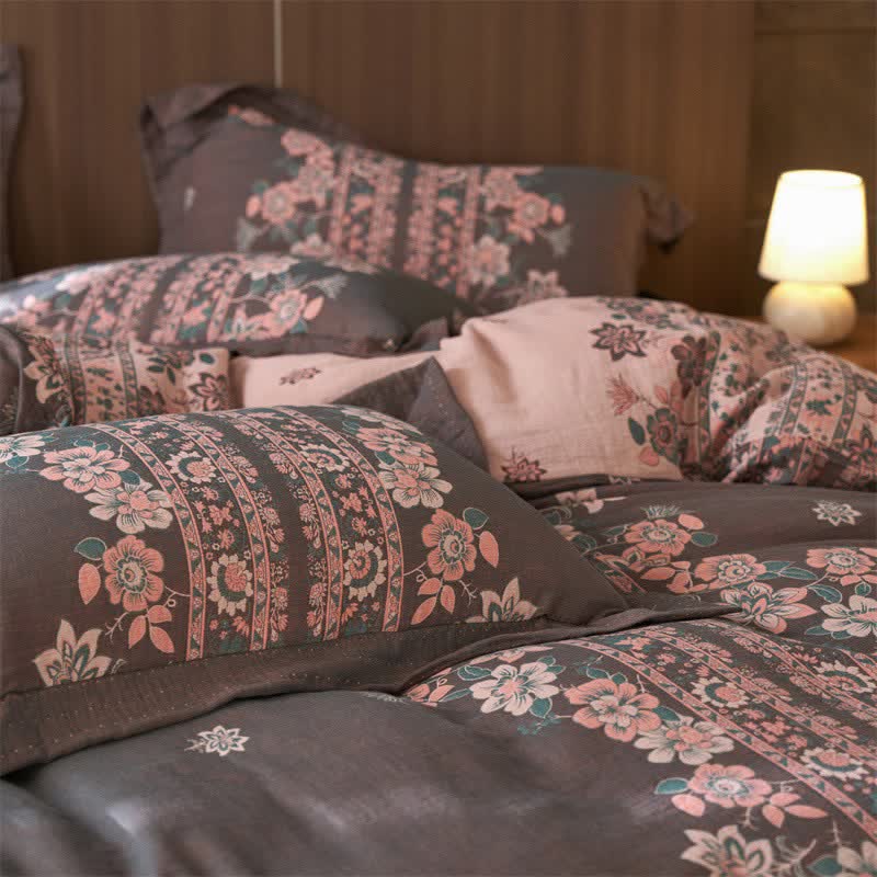 Ownkoti Luxury Floral Cotton Double Gauze Bedding Set(4PCS) - image 9