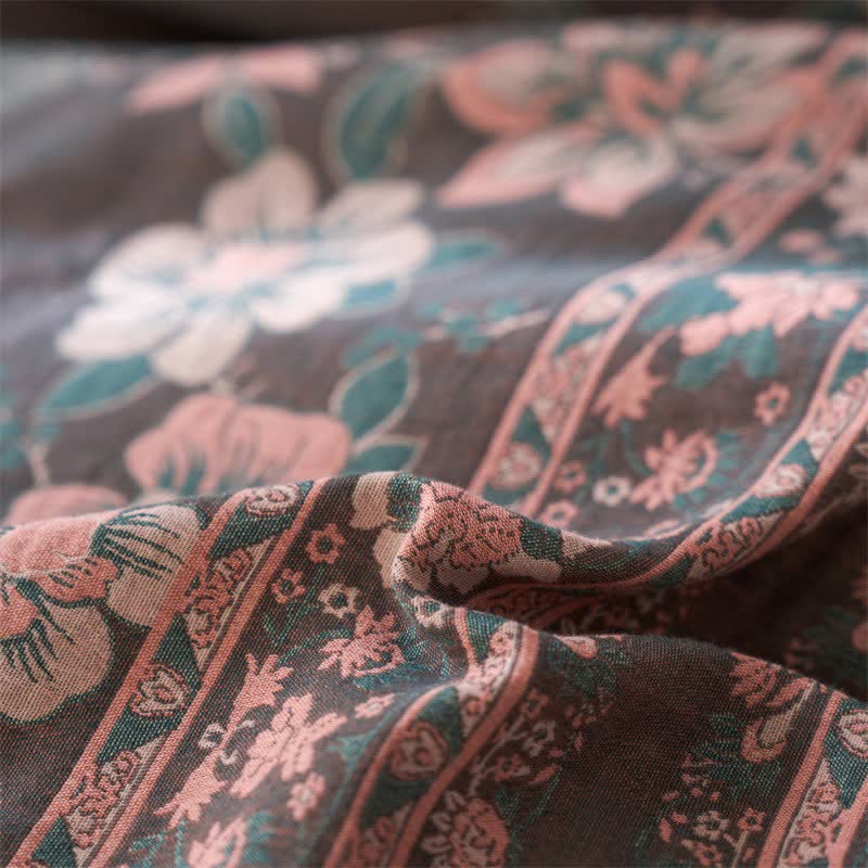 Ownkoti Luxury Floral Cotton Double Gauze Bedding Set(4PCS) - image 11