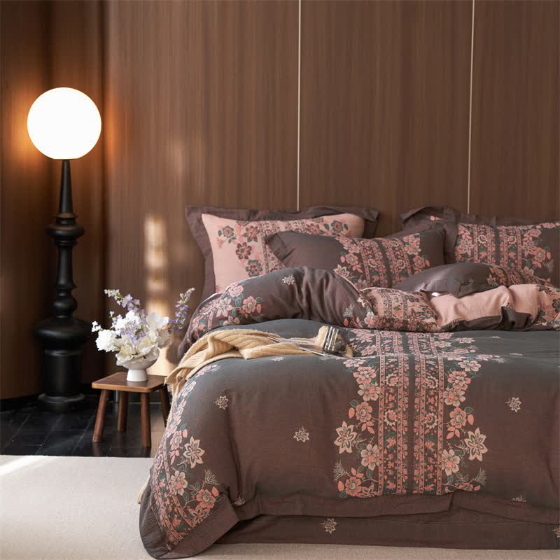 Ownkoti Luxury Floral Cotton Double Gauze Bedding Set(4PCS) - image 2