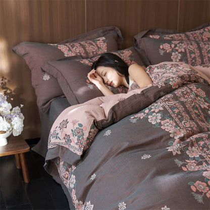 Ownkoti Luxury Floral Cotton Double Gauze Bedding Set(4PCS) - image 6