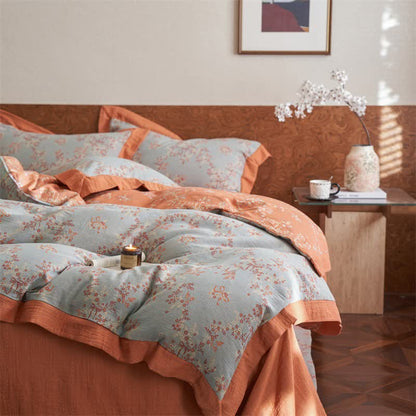Ownkoti Floral & Bow Cotton Double Gauze Bedding Set(4PCS) - image 2