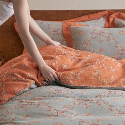 Ownkoti Floral & Bow Cotton Double Gauze Bedding Set(4PCS) - image 12