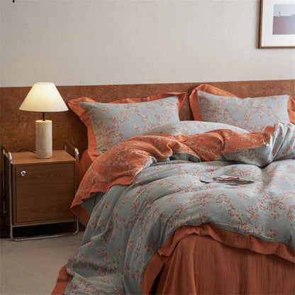 Ownkoti Floral & Bow Cotton Double Gauze Bedding Set(4PCS) - image 9