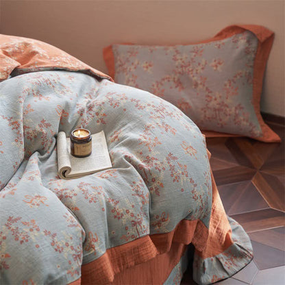 Ownkoti Floral & Bow Cotton Double Gauze Bedding Set(4PCS) - image 14