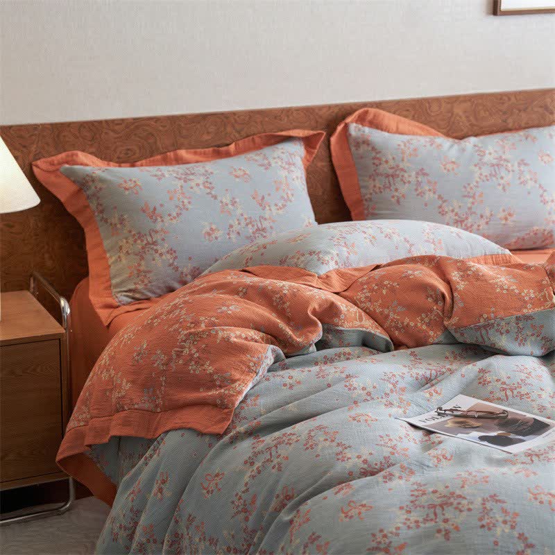 Ownkoti Floral & Bow Cotton Double Gauze Bedding Set(4PCS) - image 10