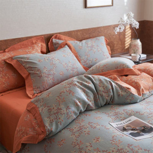 Ownkoti Floral & Bow Cotton Double Gauze Bedding Set(4PCS) - King - image 0