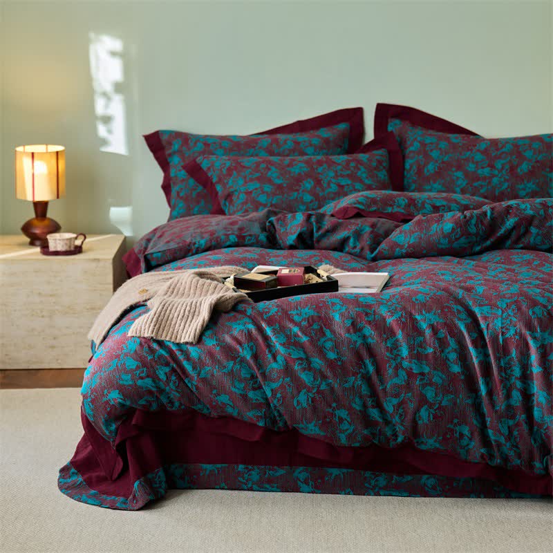 Ownkoti Artistic Floral Cotton Double Gauze Bedding(4PCS) - image 2