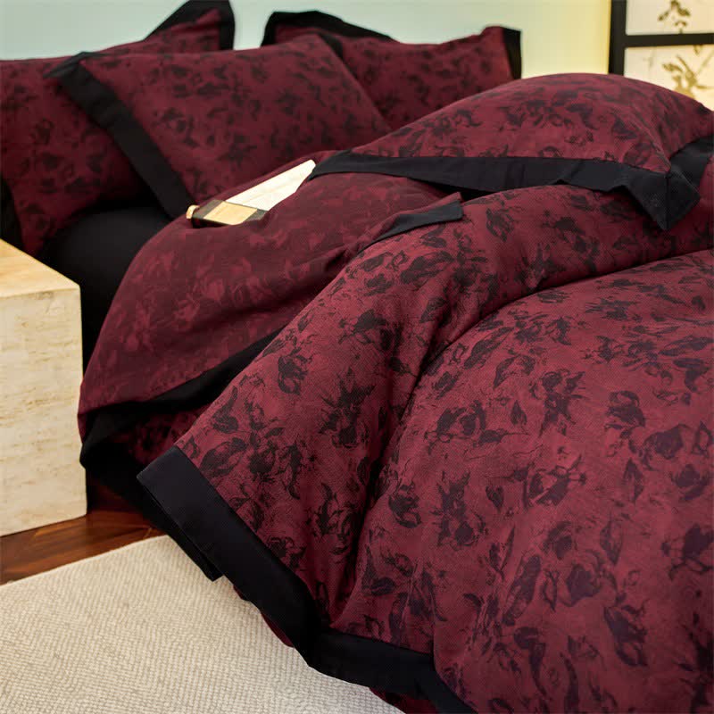 Ownkoti Artistic Floral Cotton Double Gauze Bedding(4PCS) - image 14