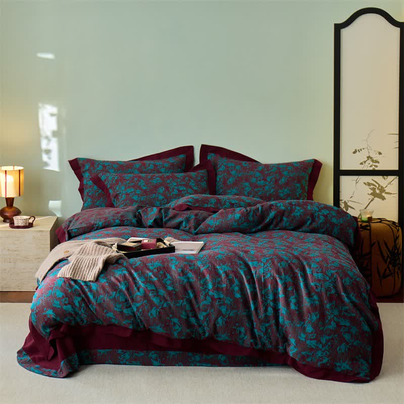 Ownkoti Artistic Floral Cotton Double Gauze Bedding(4PCS) - image 1
