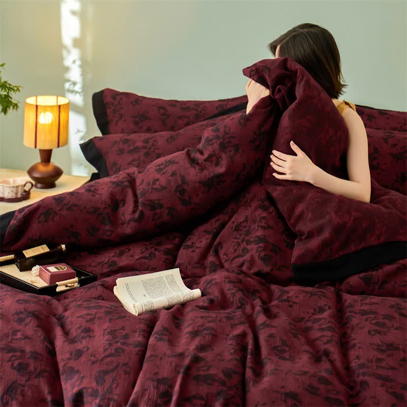 Ownkoti Artistic Floral Cotton Double Gauze Bedding(4PCS) - image 16