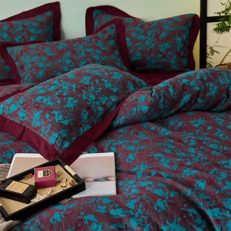 Ownkoti Artistic Floral Cotton Double Gauze Bedding(4PCS) - image 9