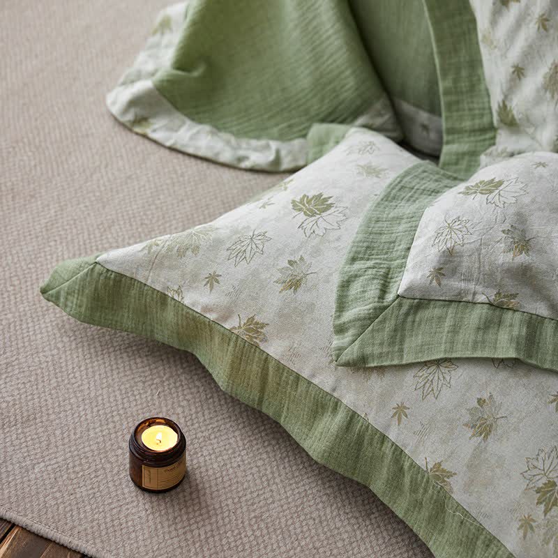 Ownkoti Refresh Leaf Cotton Double Gauze Bedding Set(4PCS) - image 13