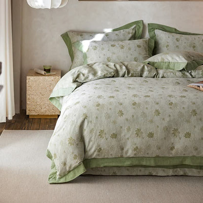 Ownkoti Refresh Leaf Cotton Double Gauze Bedding Set(4PCS) - image 2