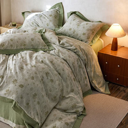 Ownkoti Refresh Leaf Cotton Double Gauze Bedding Set(4PCS) - image 10