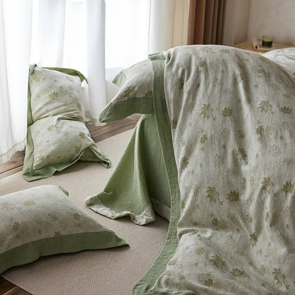 Ownkoti Refresh Leaf Cotton Double Gauze Bedding Set(4PCS) - image 14